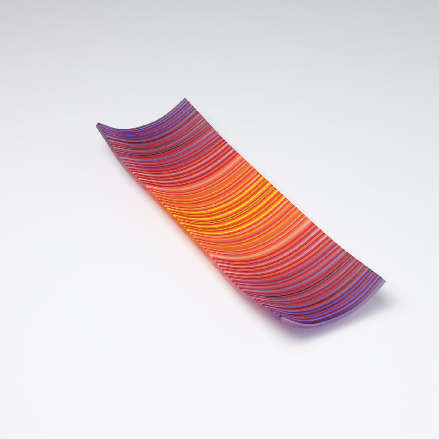 S349 | Purple & Orange ColourWave Fused Glass Plate