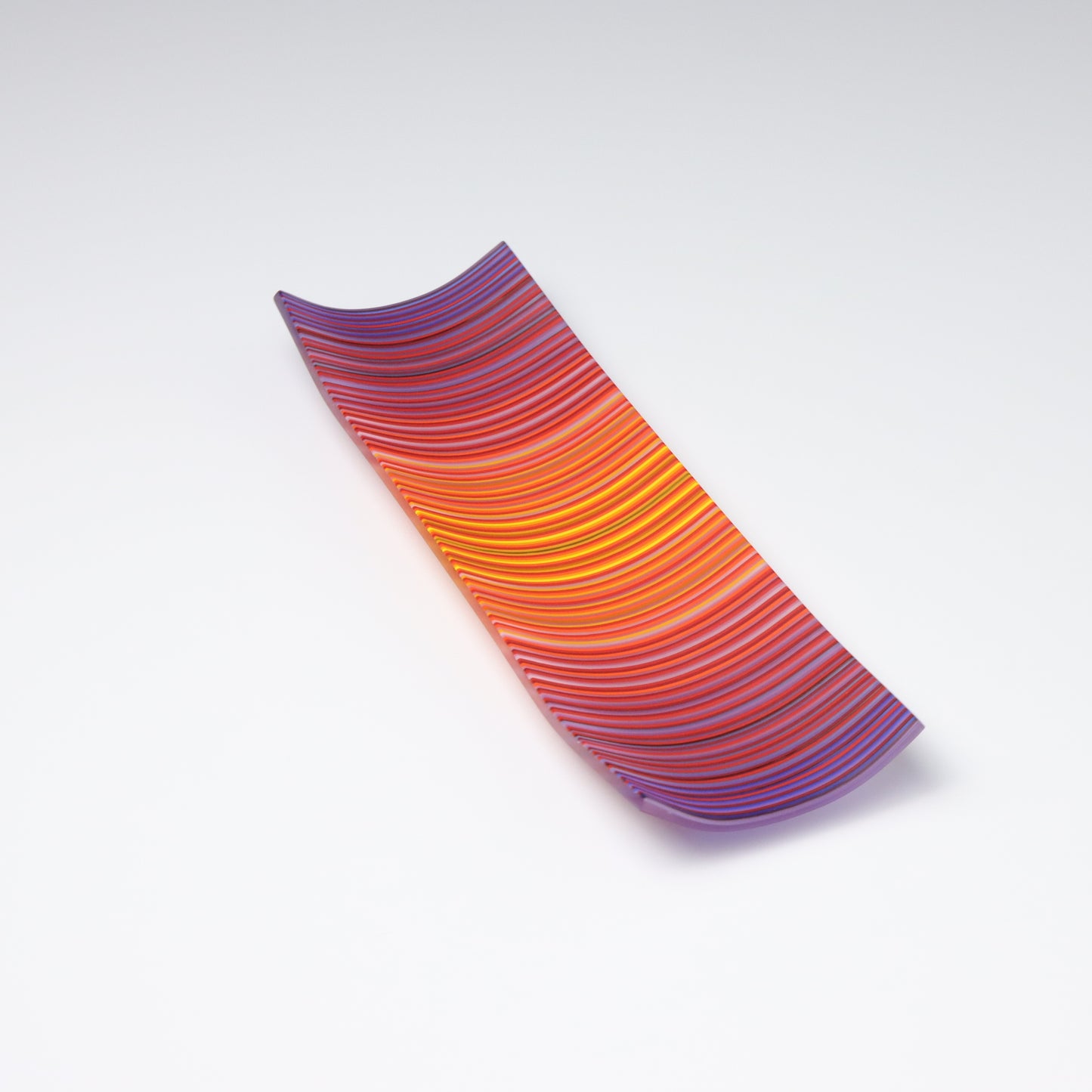 S349 | Purple & Orange ColourWave Fused Glass Plate