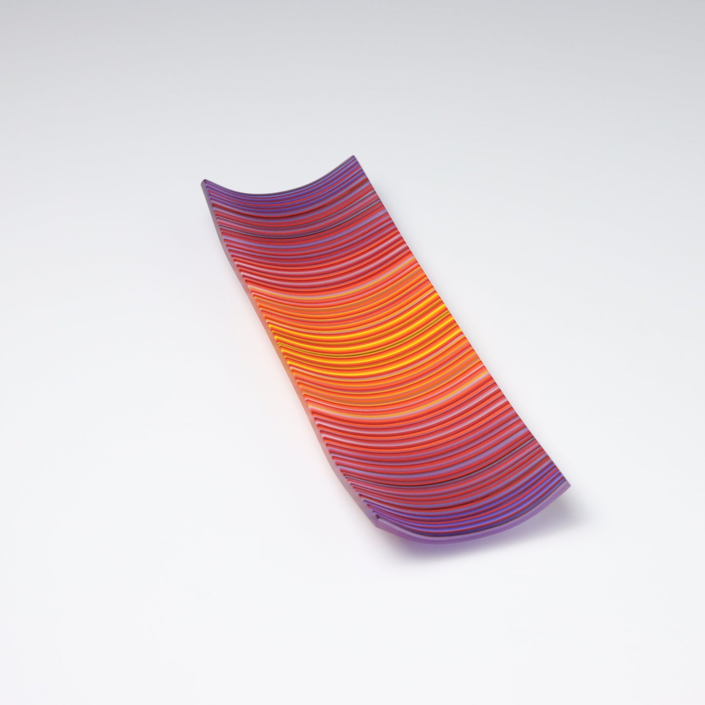 S349 | Purple & Orange ColourWave Fused Glass Plate