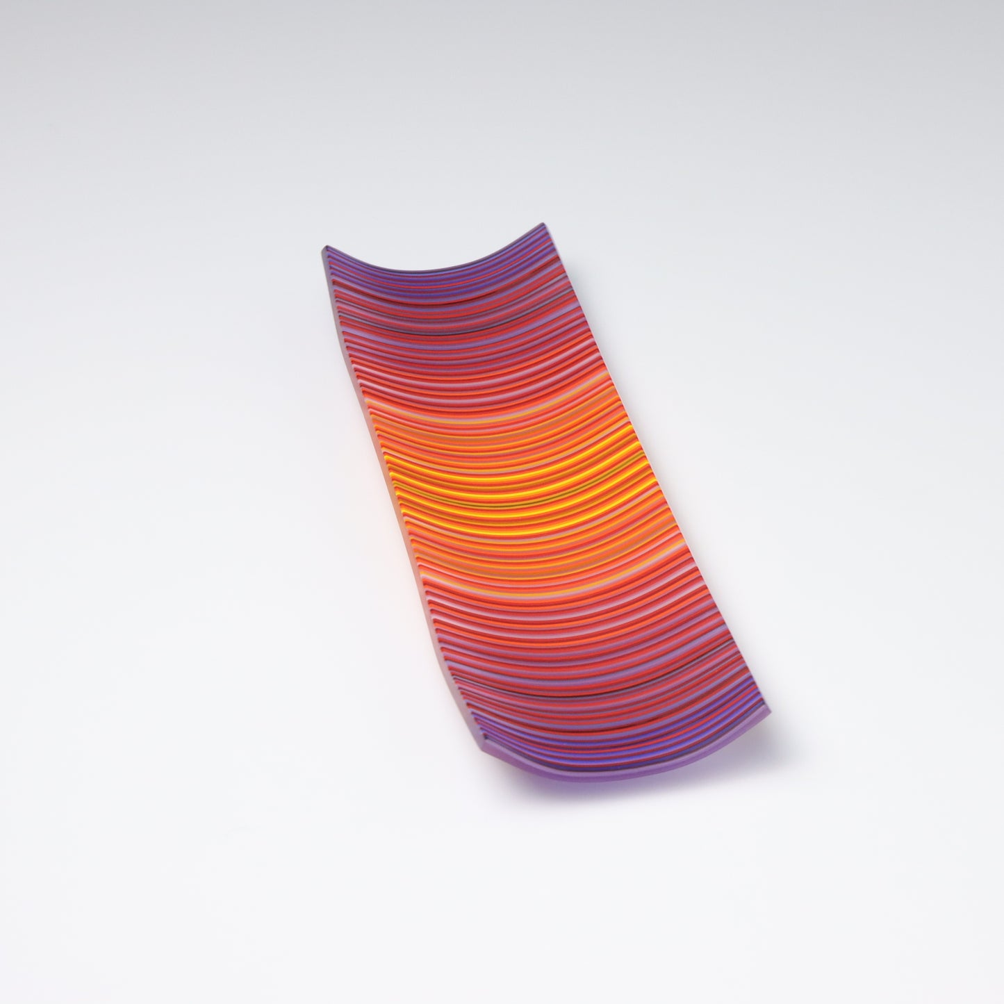 S349 | Purple & Orange ColourWave Fused Glass Plate