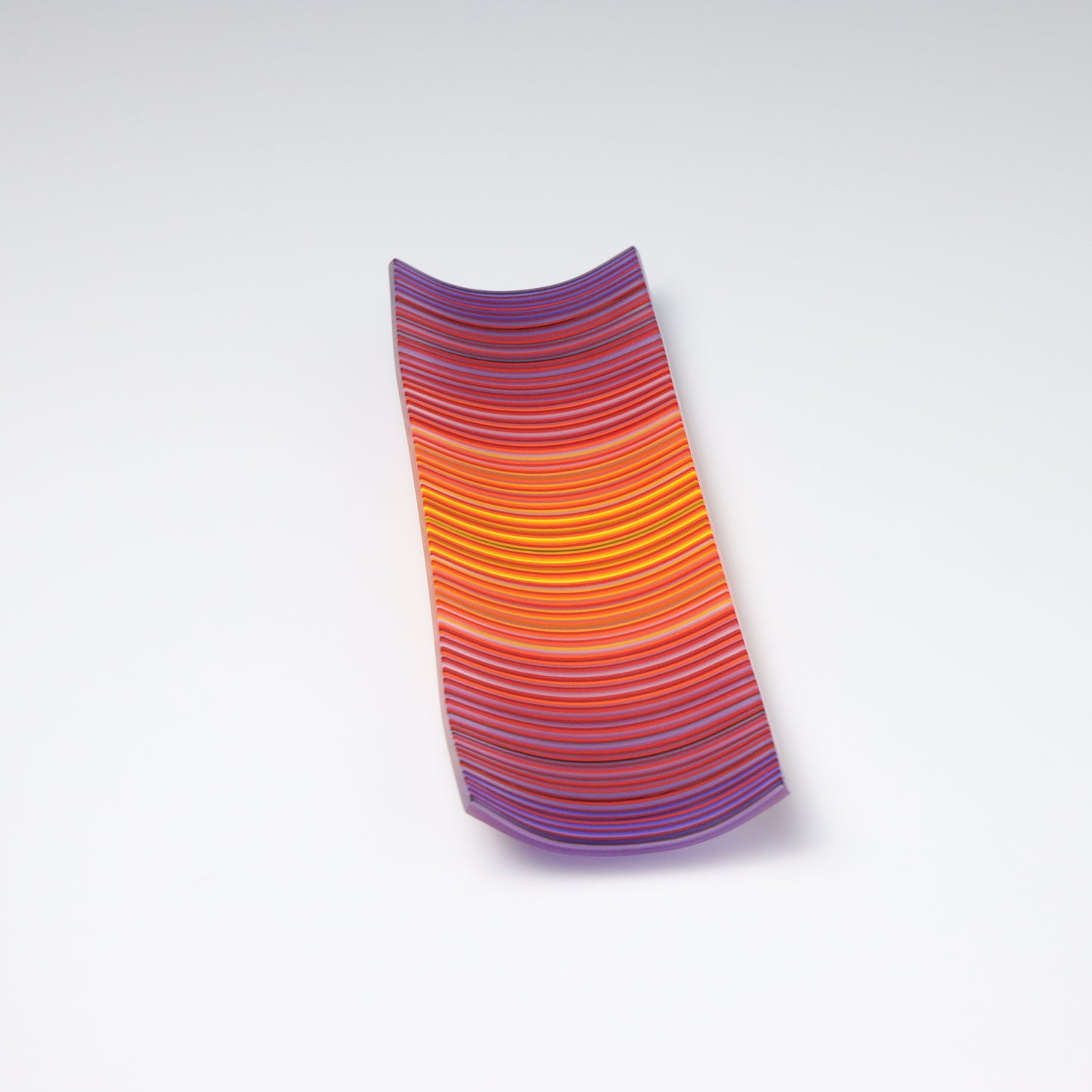 S349 | Purple & Orange ColourWave Fused Glass Plate