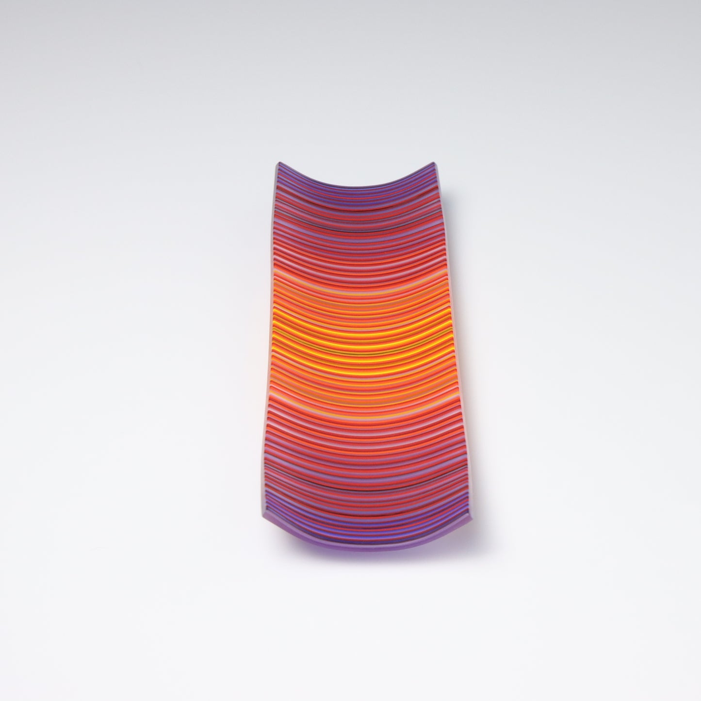 S349 | Purple & Orange ColourWave Fused Glass Plate