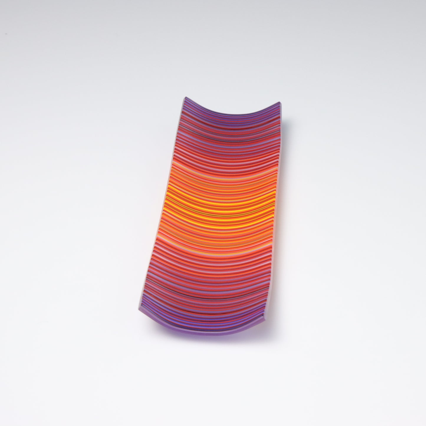 S349 | Purple & Orange ColourWave Fused Glass Plate