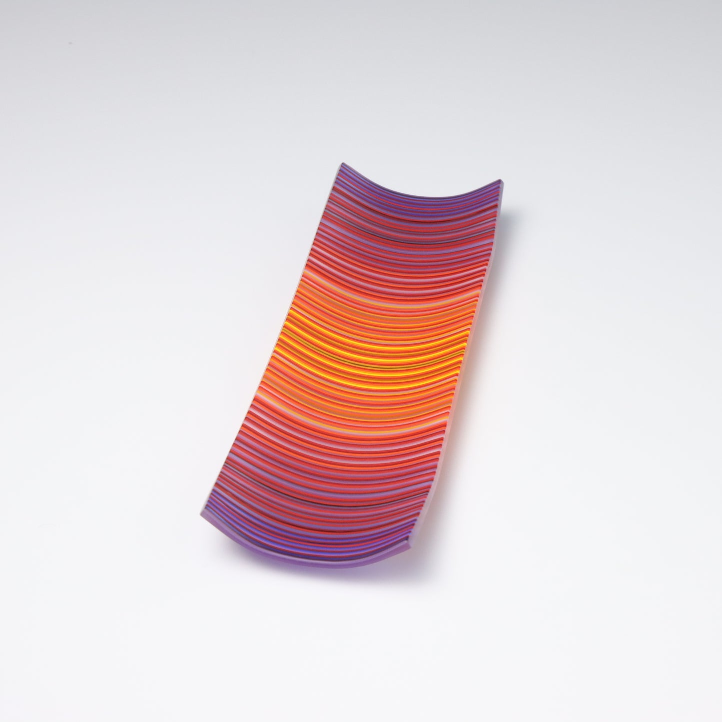 S349 | Purple & Orange ColourWave Fused Glass Plate