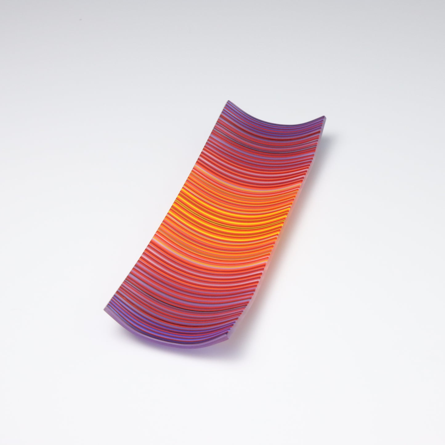 S349 | Purple & Orange ColourWave Fused Glass Plate