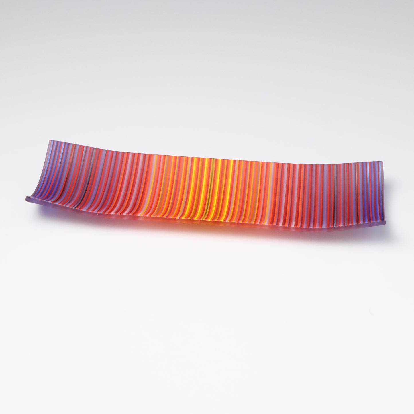 S349 | Purple & Orange ColourWave Fused Glass Plate