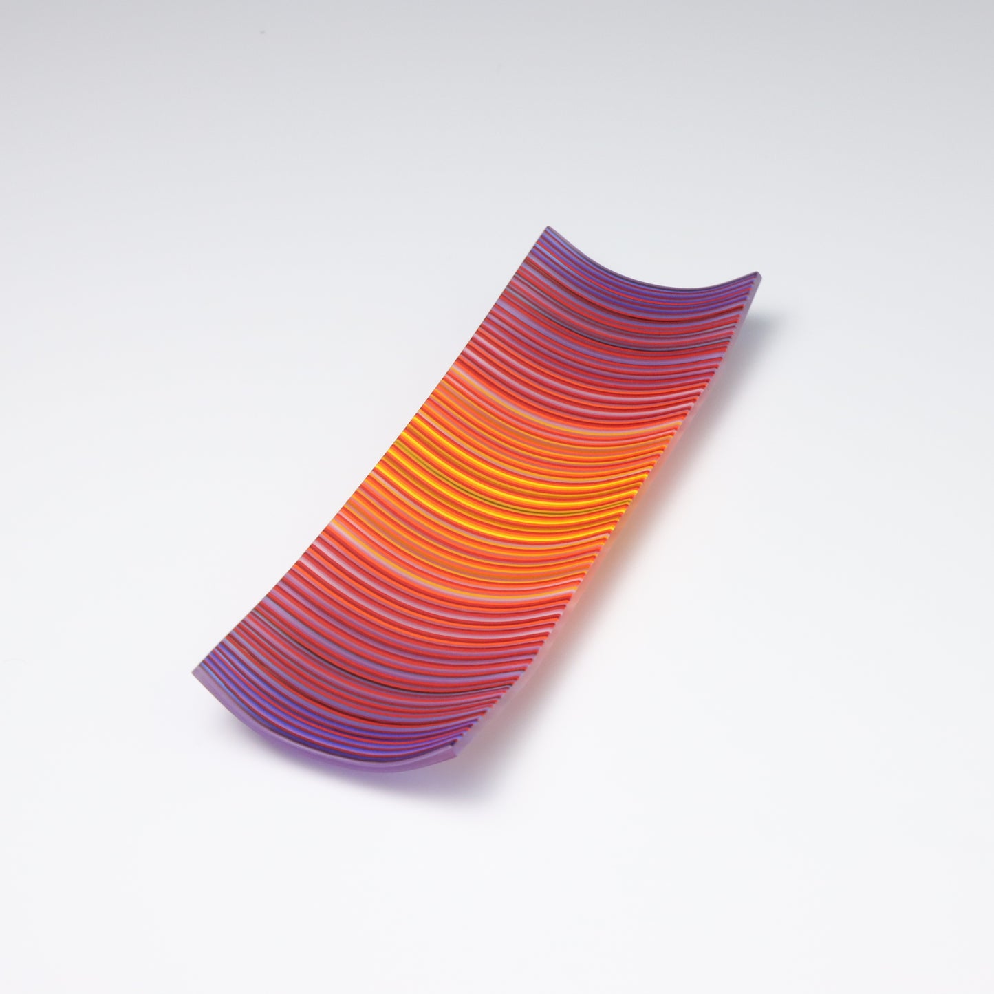 S349 | Purple & Orange ColourWave Fused Glass Plate