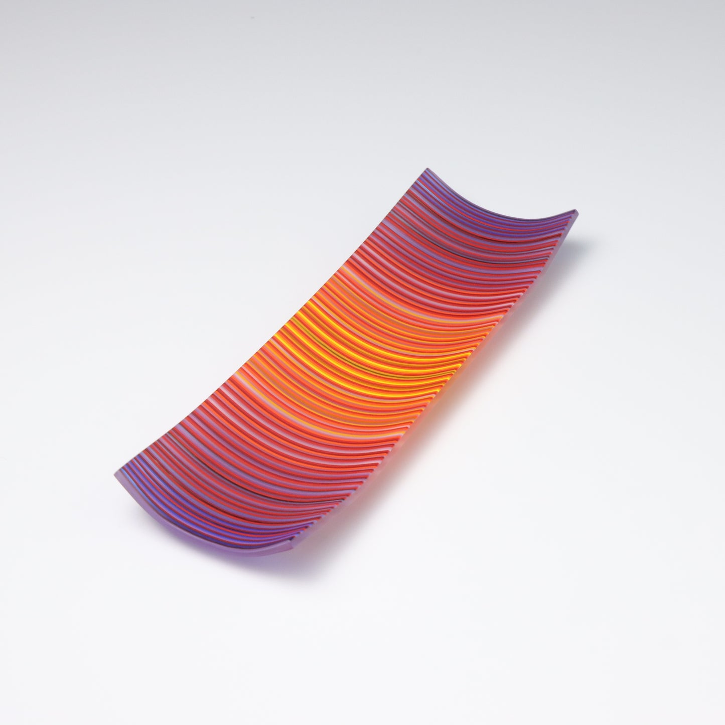 S349 | Purple & Orange ColourWave Fused Glass Plate