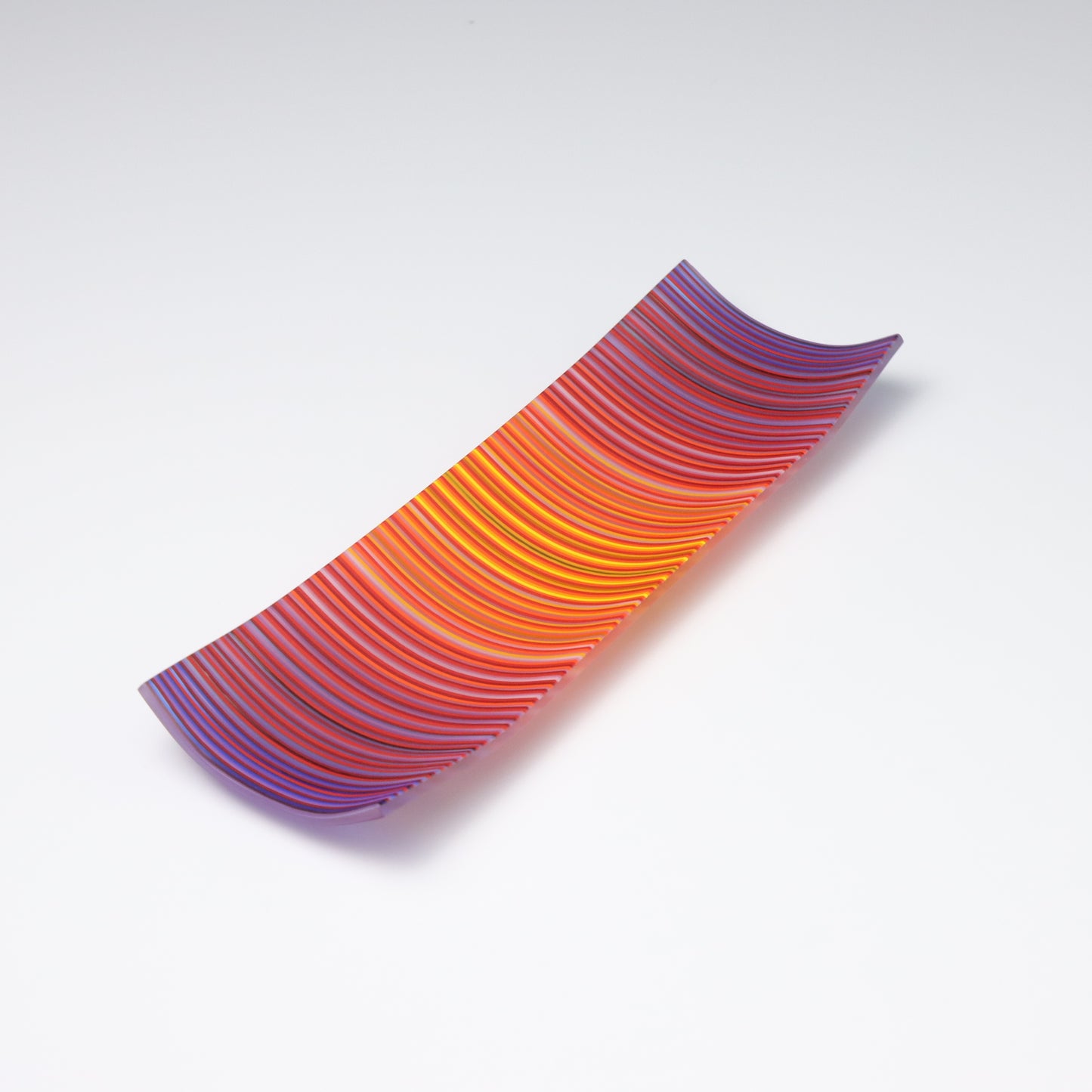 S349 | Purple & Orange ColourWave Fused Glass Plate