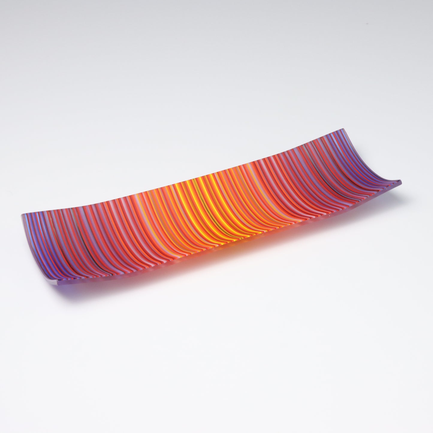 S349 | Purple & Orange ColourWave Fused Glass Plate