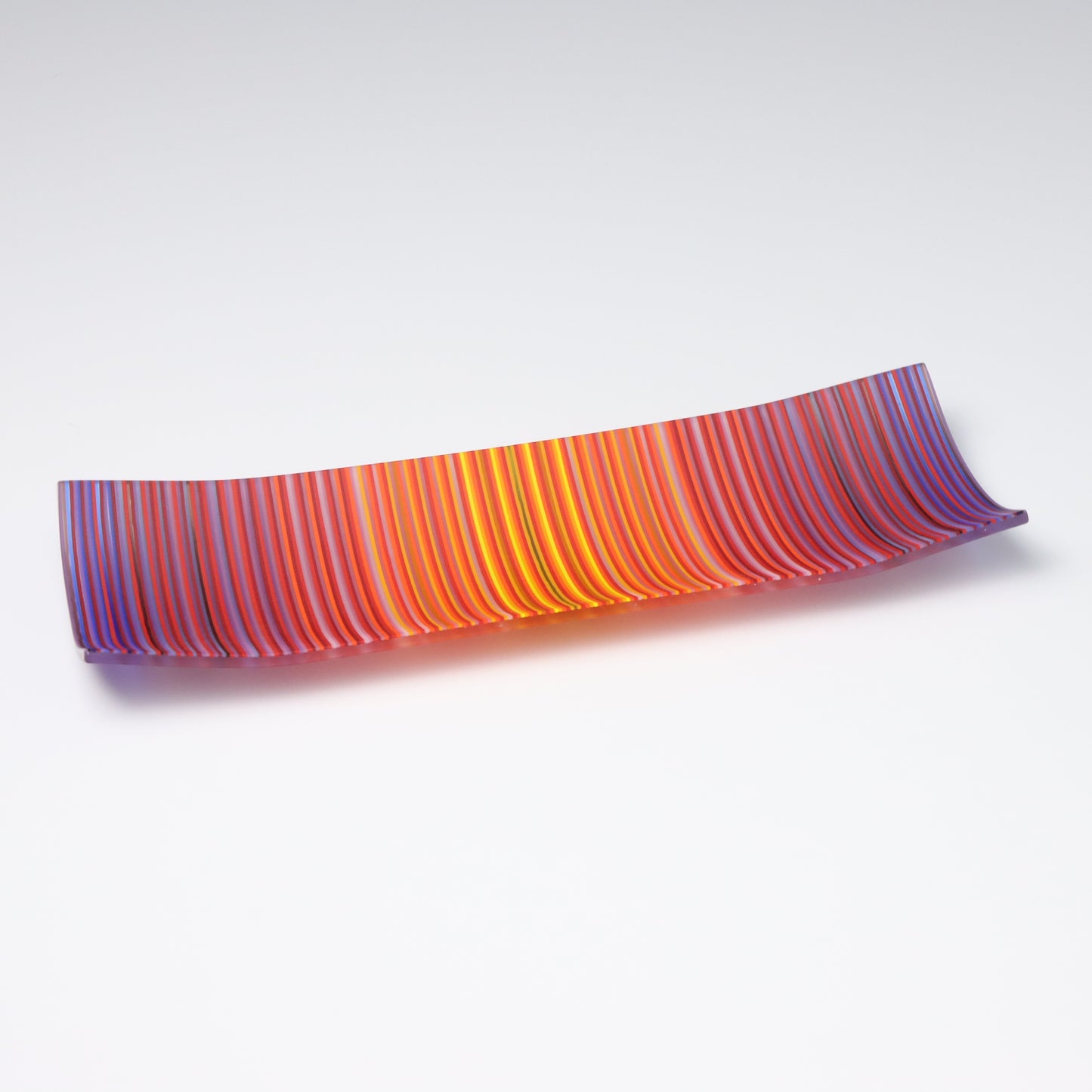 S349 | Purple & Orange ColourWave Fused Glass Plate