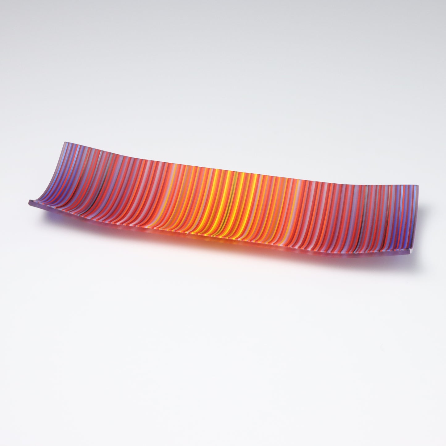 S349 | Purple & Orange ColourWave Fused Glass Plate