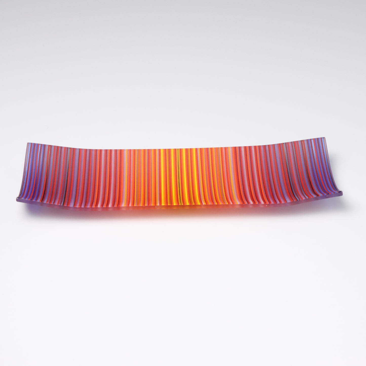 S349 | Purple & Orange ColourWave Fused Glass Plate