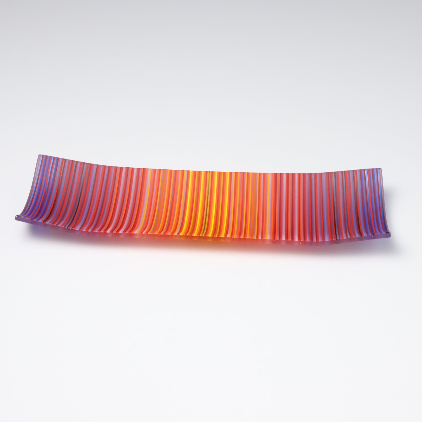 S349 | Purple & Orange ColourWave Fused Glass Plate