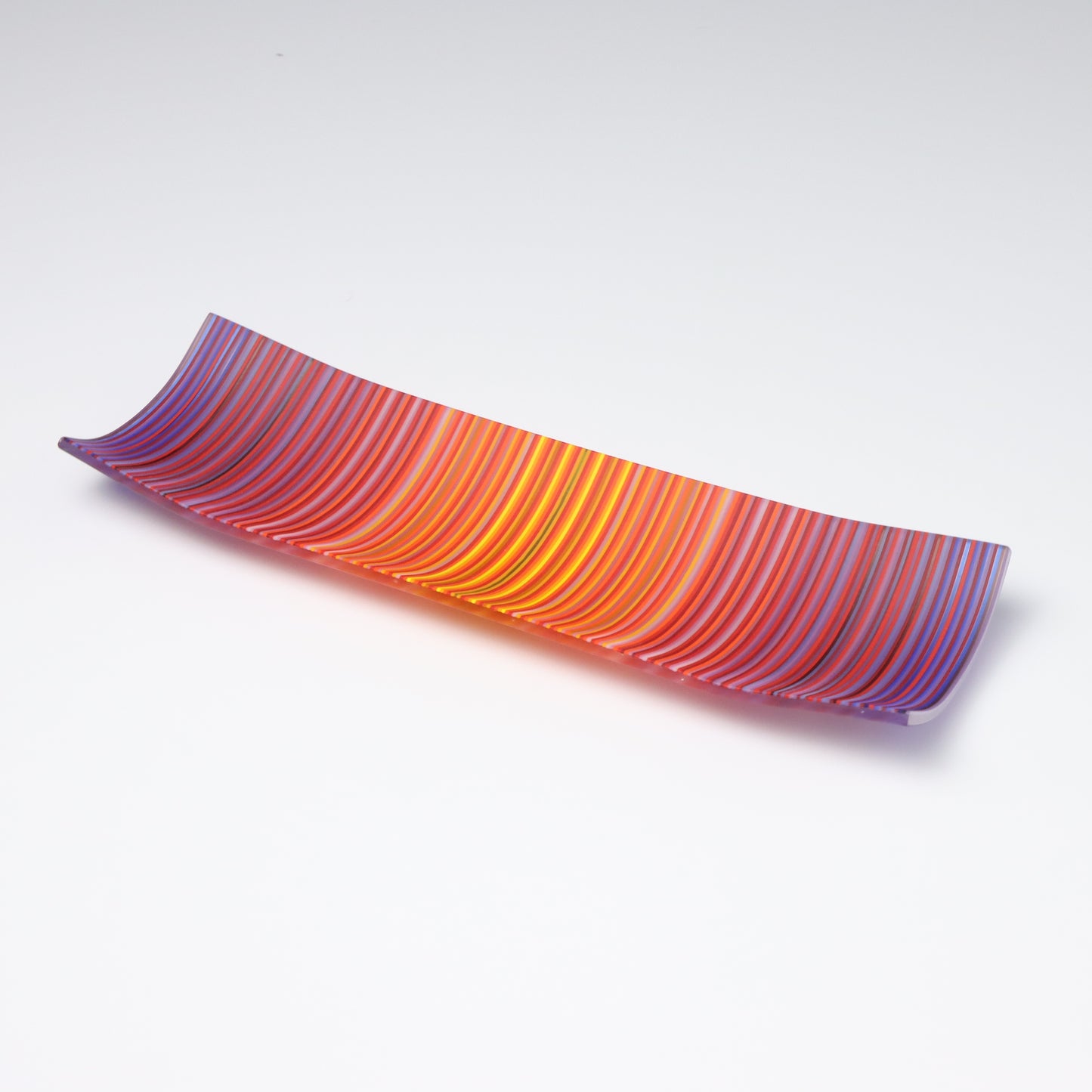 S349 | Purple & Orange ColourWave Fused Glass Plate