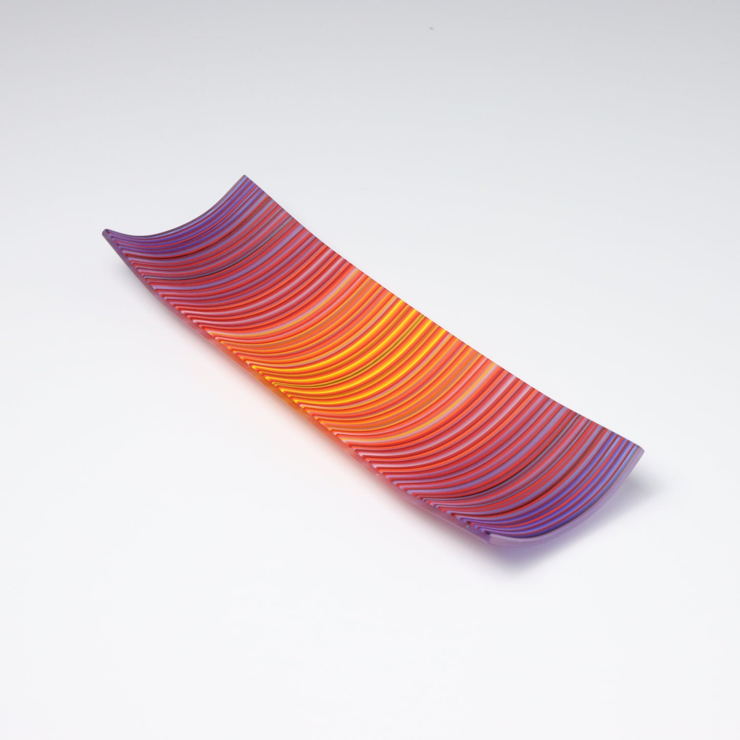 S349 | Purple & Orange ColourWave Fused Glass Plate