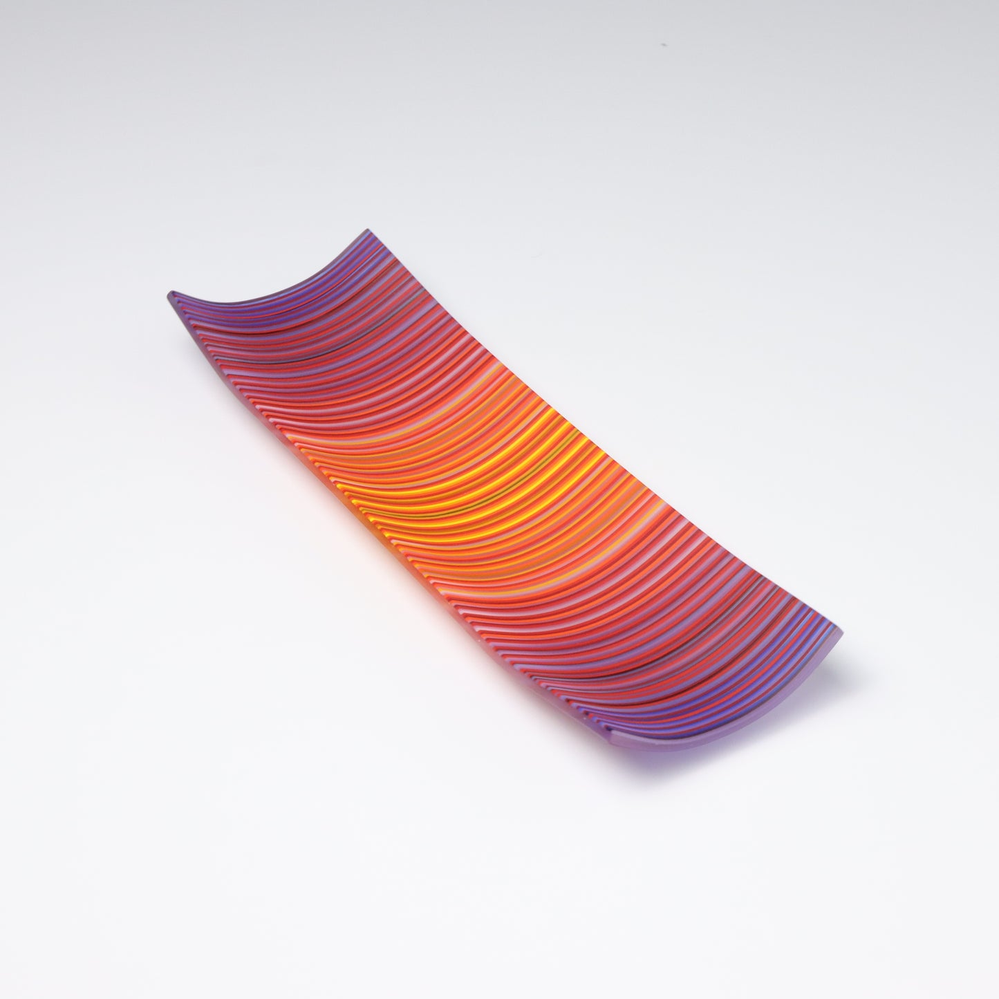 S349 | Purple & Orange ColourWave Fused Glass Plate