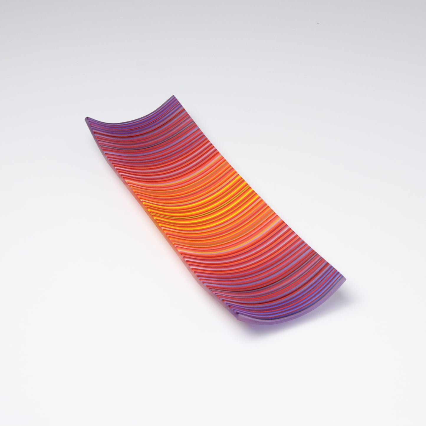 S349 | Purple & Orange ColourWave Fused Glass Plate