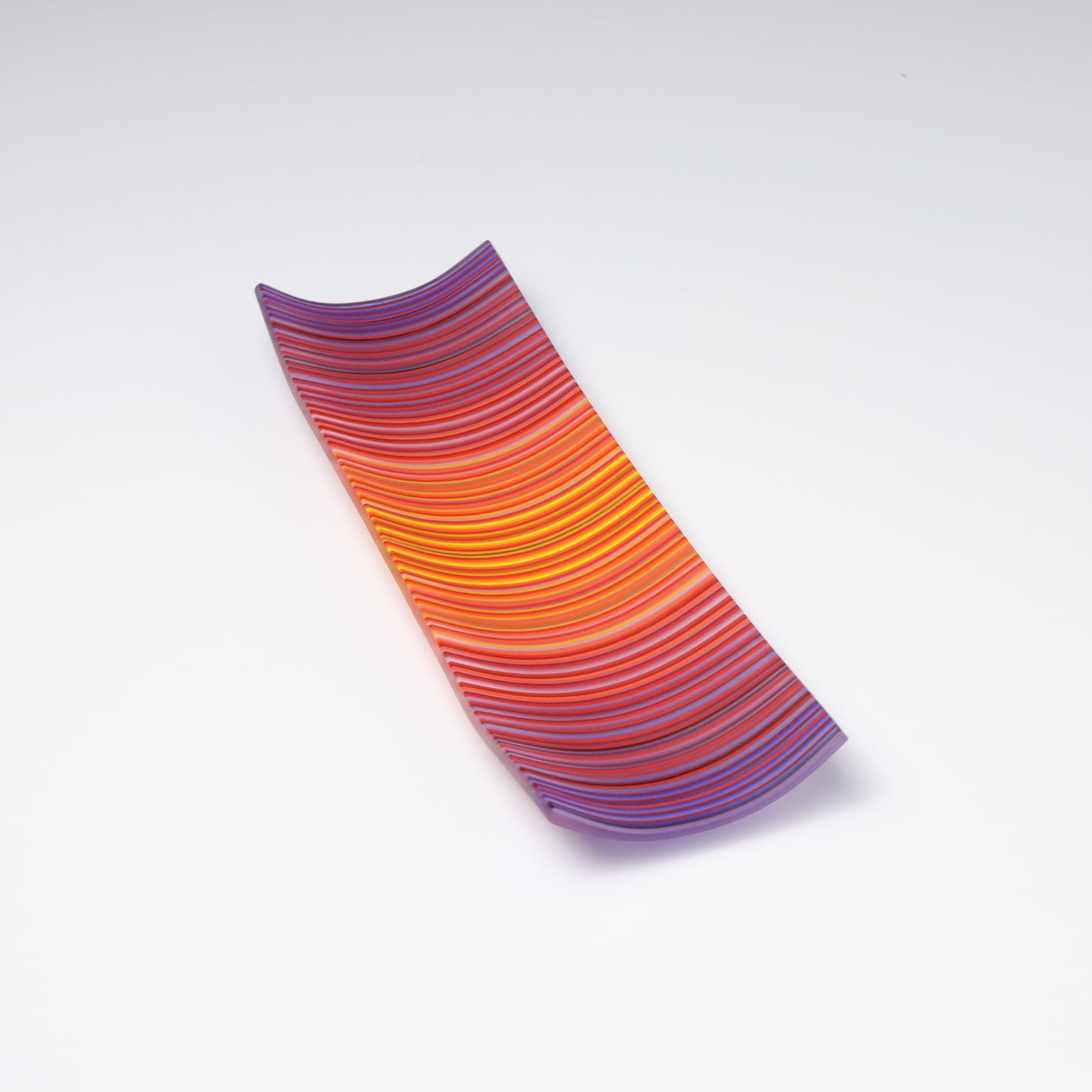 S349 | Purple & Orange ColourWave Fused Glass Plate