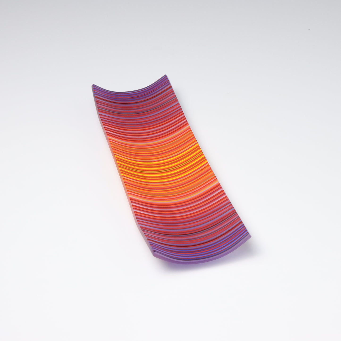 S349 | Purple & Orange ColourWave Fused Glass Plate