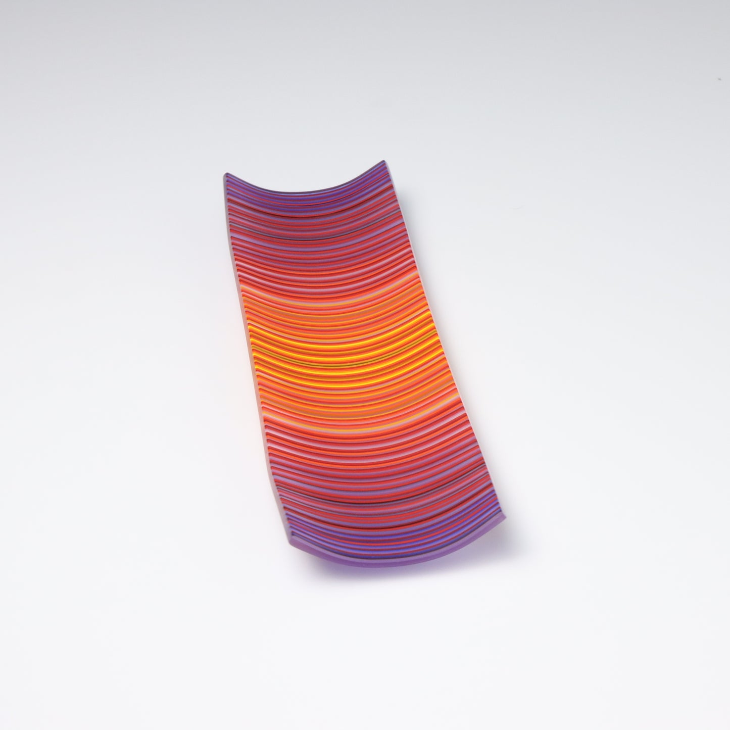 S349 | Purple & Orange ColourWave Fused Glass Plate