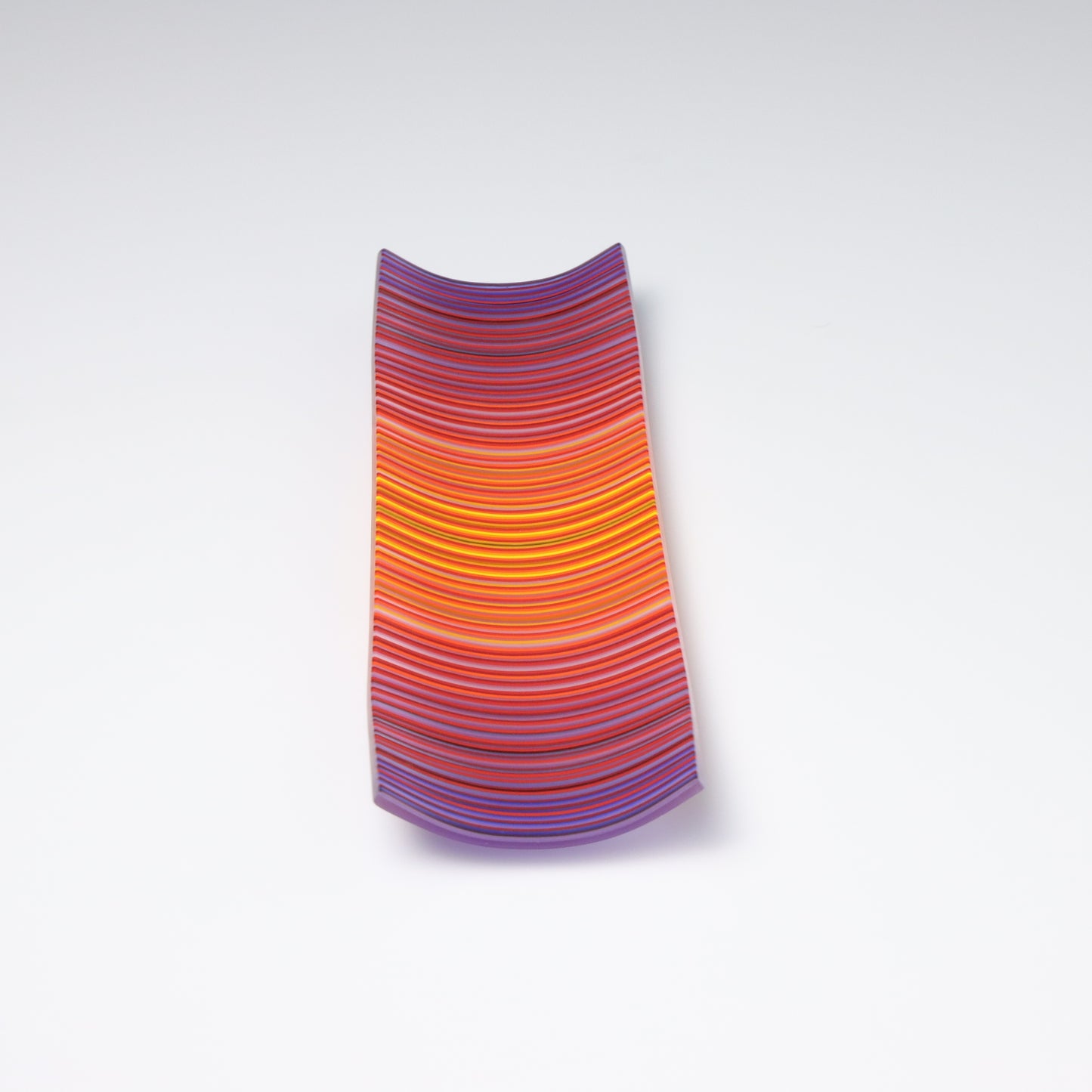 S349 | Purple & Orange ColourWave Fused Glass Plate