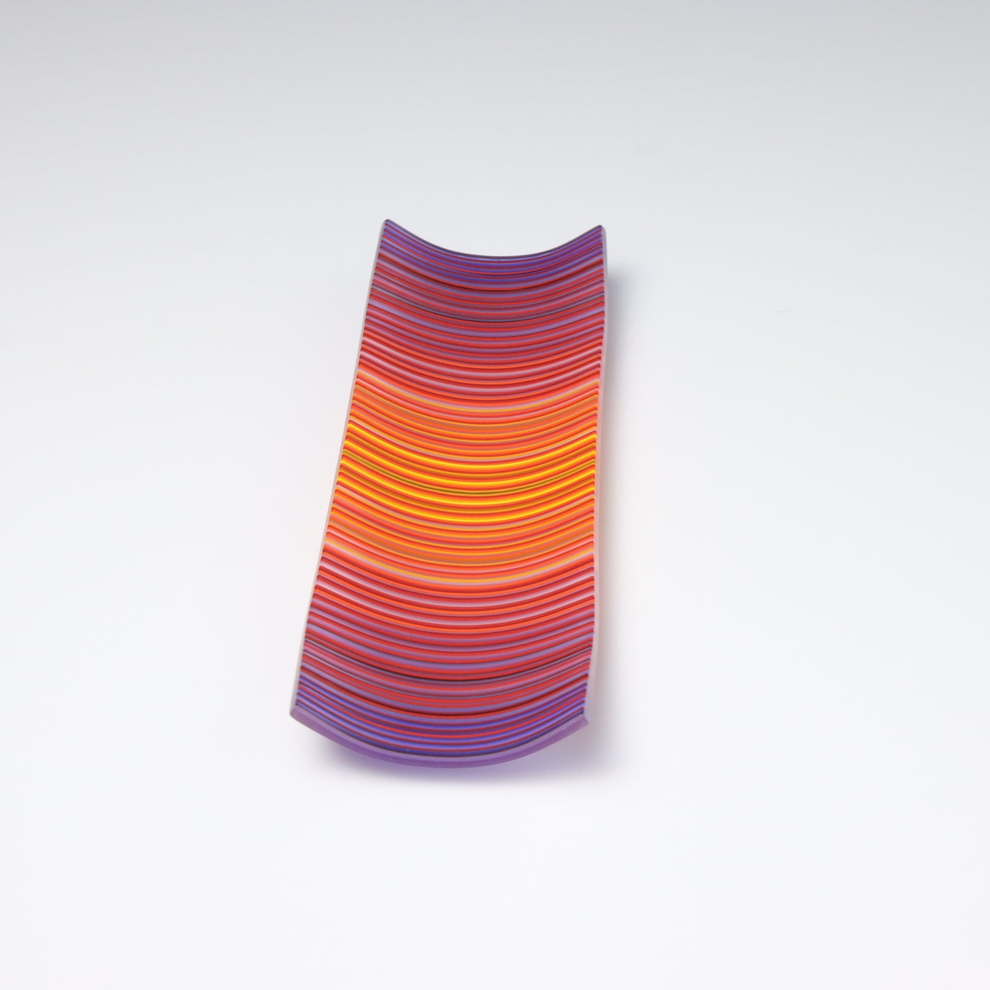 S349 | Purple & Orange ColourWave Fused Glass Plate