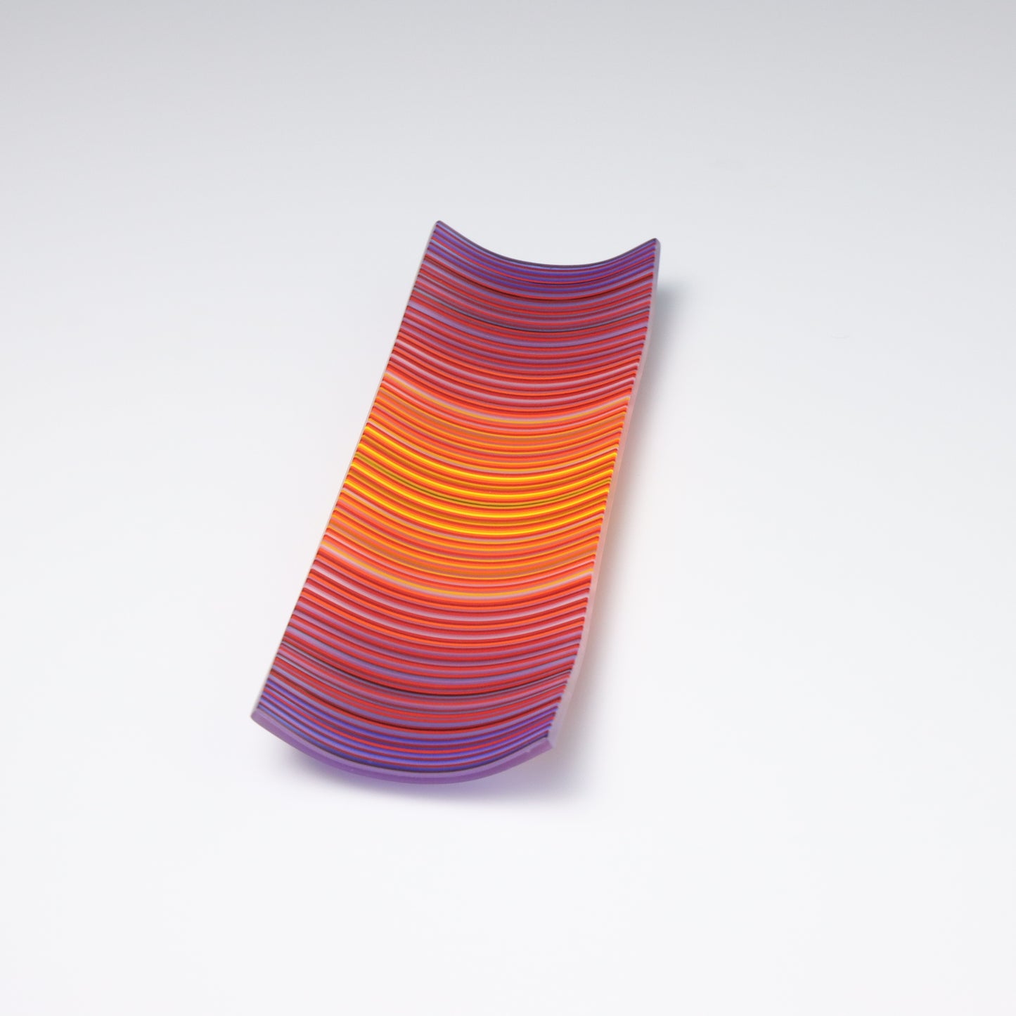 S349 | Purple & Orange ColourWave Fused Glass Plate