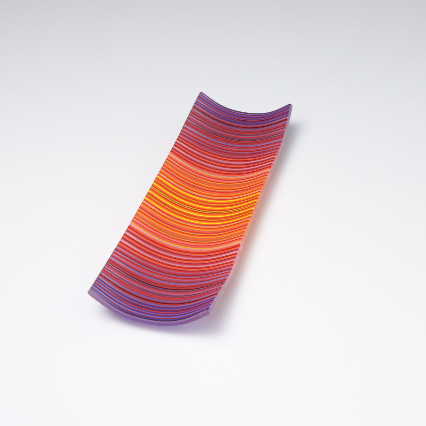 S349 | Purple & Orange ColourWave Fused Glass Plate