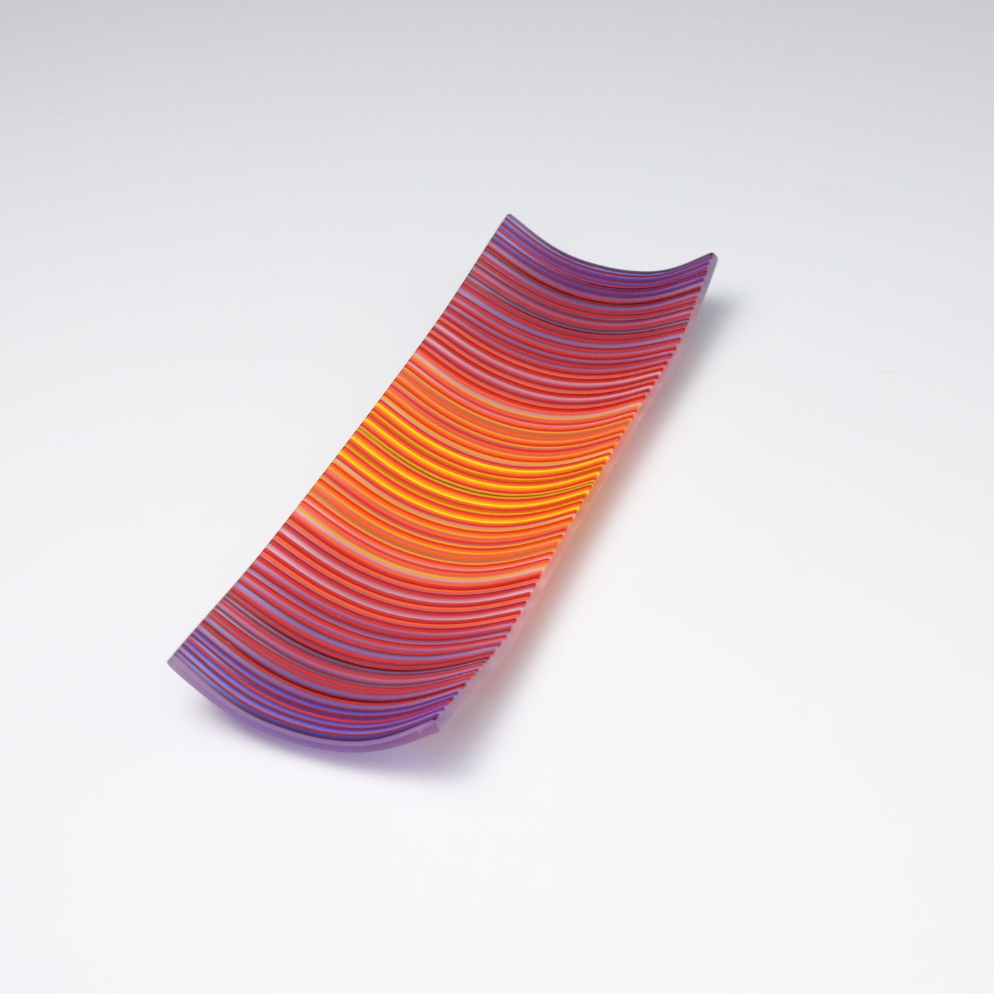 S349 | Purple & Orange ColourWave Fused Glass Plate