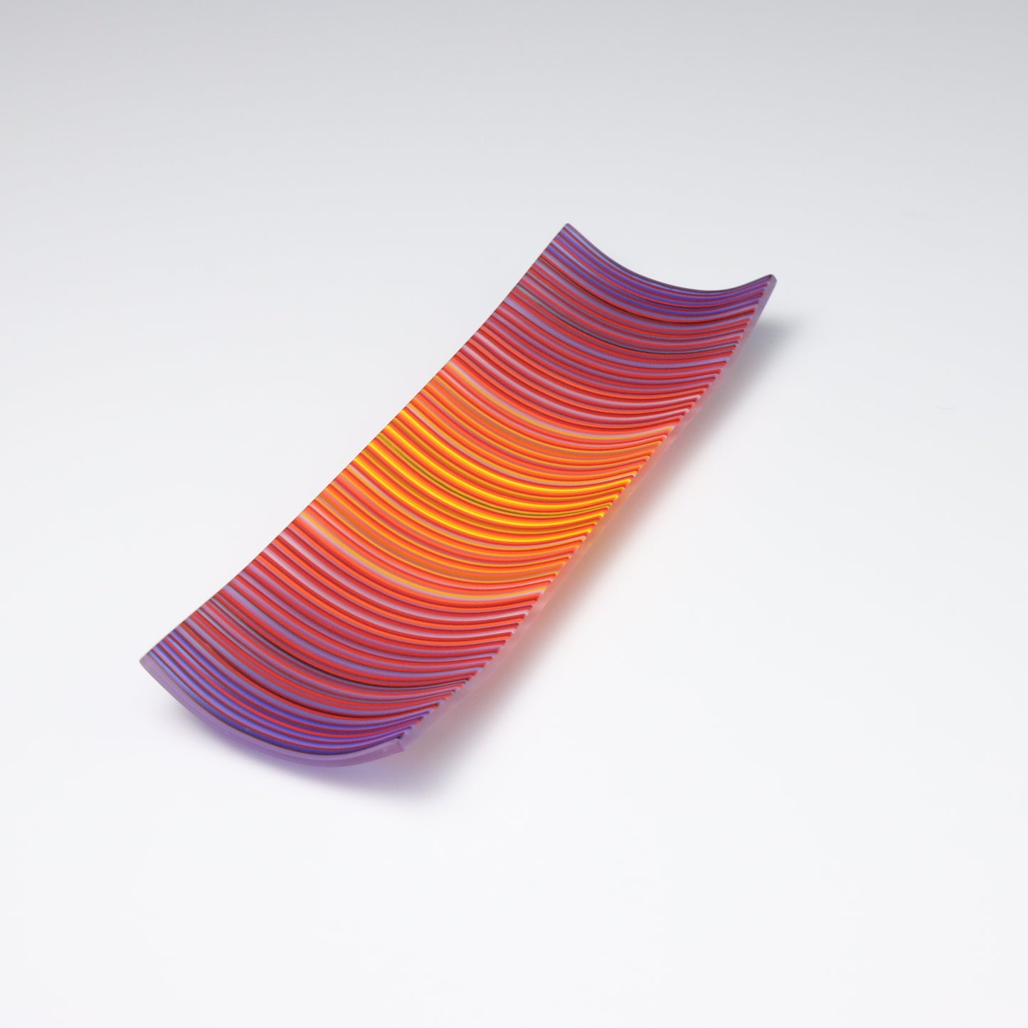 S349 | Purple & Orange ColourWave Fused Glass Plate