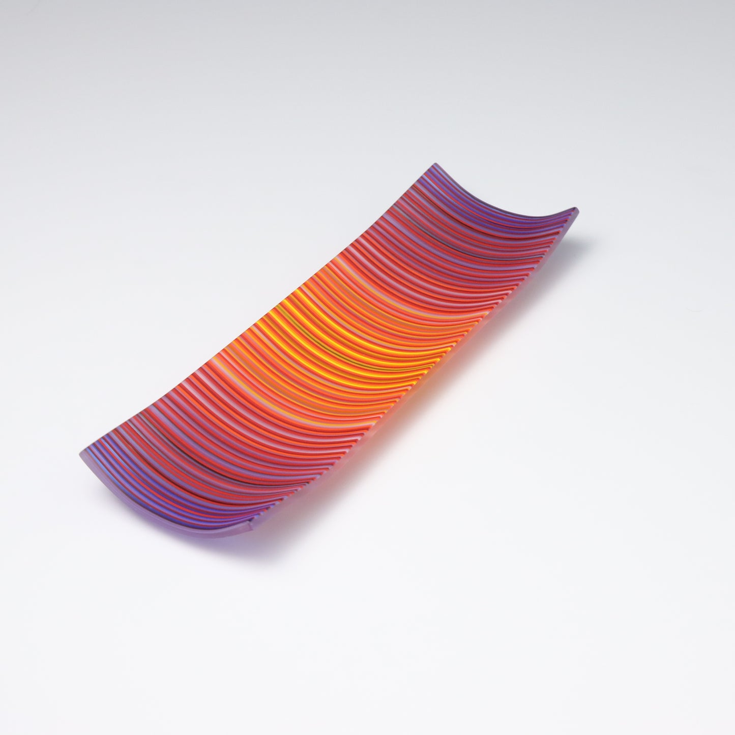 S349 | Purple & Orange ColourWave Fused Glass Plate