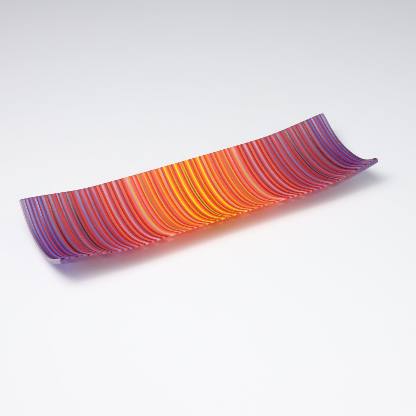 S349 | Purple & Orange ColourWave Fused Glass Plate