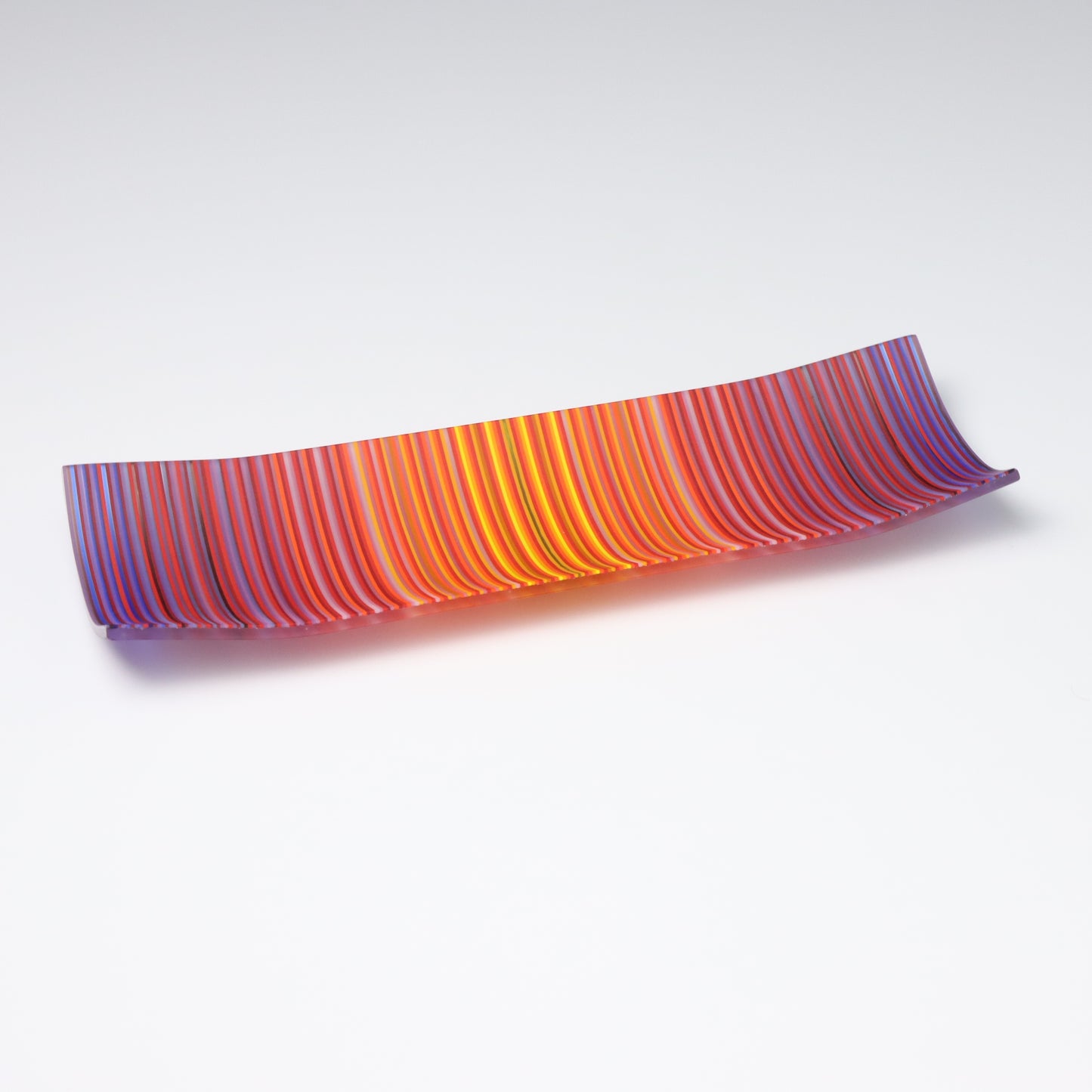 S349 | Purple & Orange ColourWave Fused Glass Plate