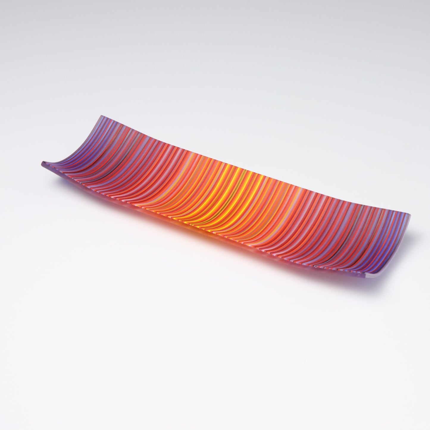 S349 | Purple & Orange ColourWave Fused Glass Plate