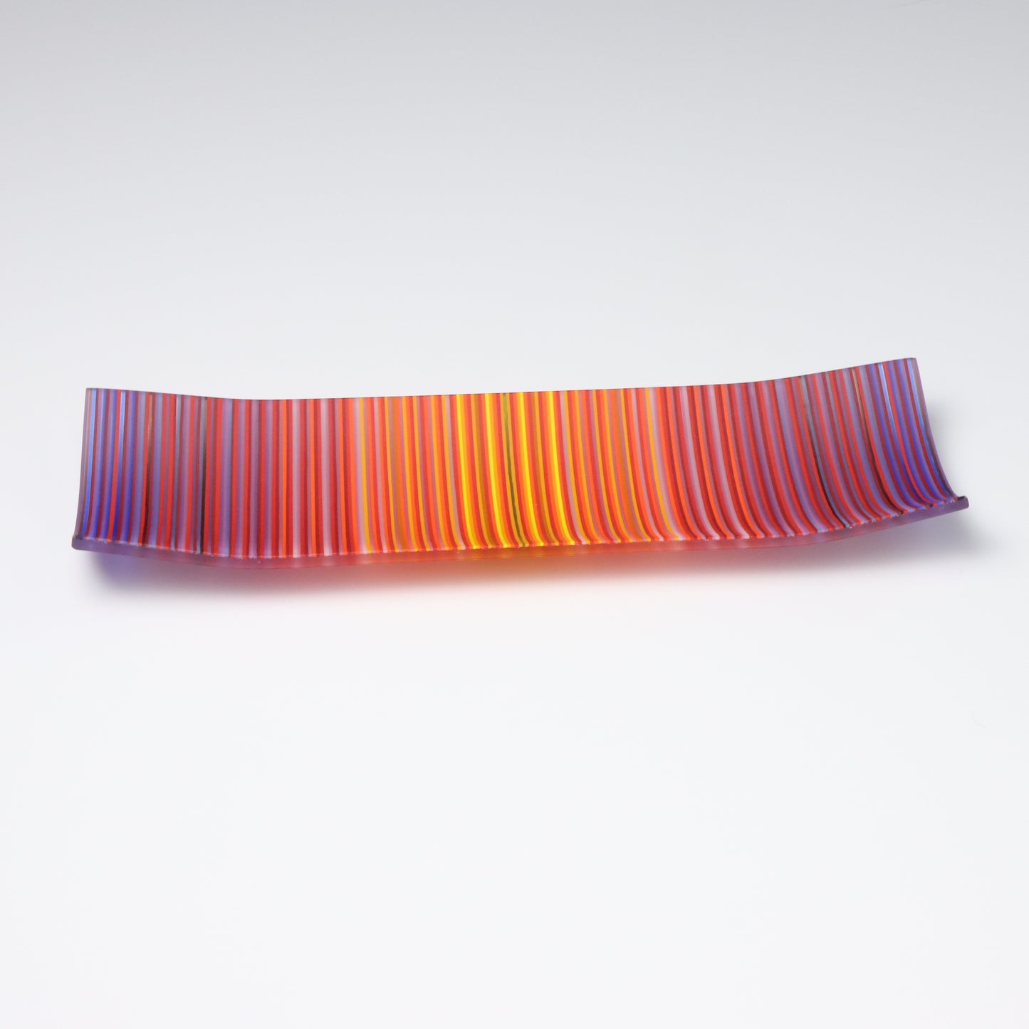 S349 | Purple & Orange ColourWave Fused Glass Plate