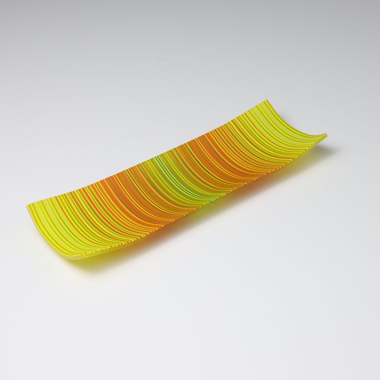 SX8 | Yellow, Orange & Green ColourWave Fused Glass Plate