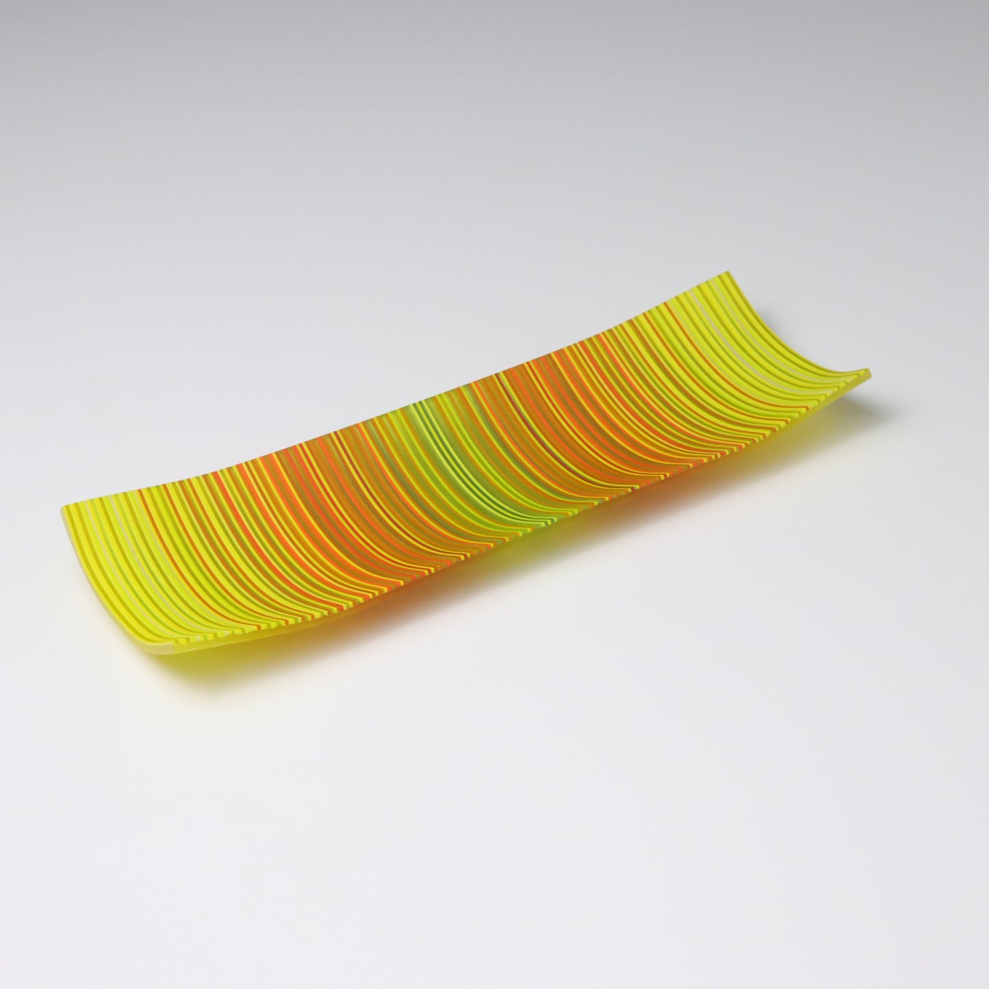 SX8 | Yellow, Orange & Green ColourWave Fused Glass Plate