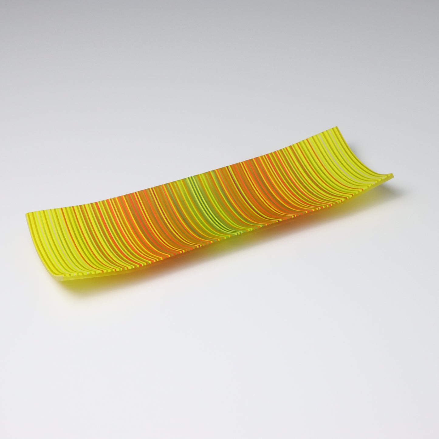 SX8 | Yellow, Orange & Green ColourWave Fused Glass Plate