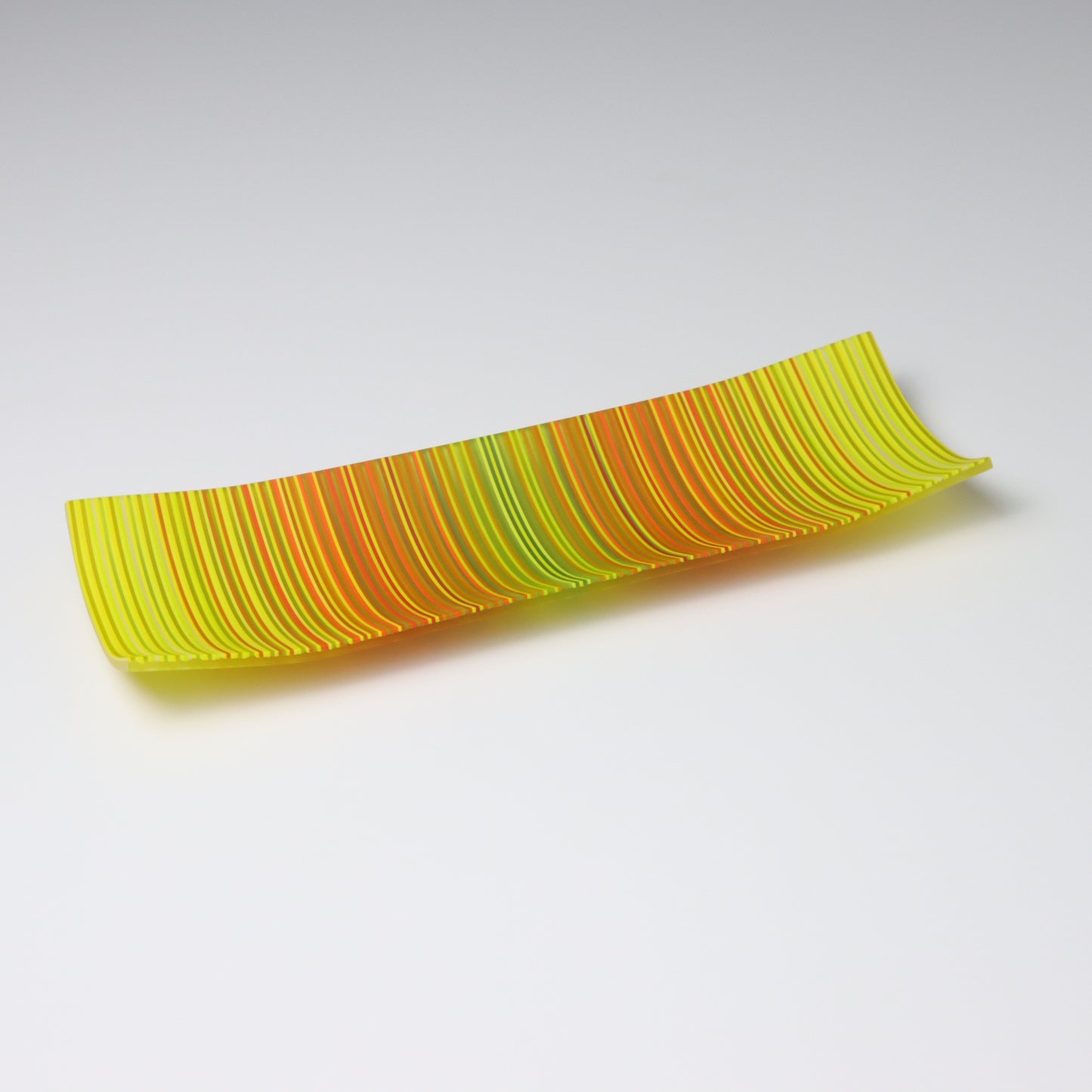 SX8 | Yellow, Orange & Green ColourWave Fused Glass Plate