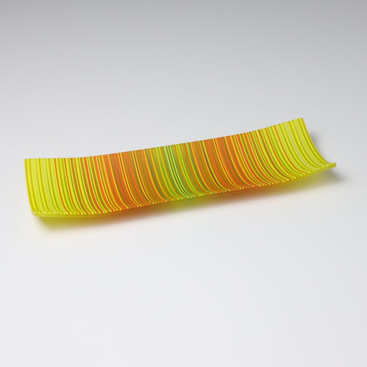 SX8 | Yellow, Orange & Green ColourWave Fused Glass Plate