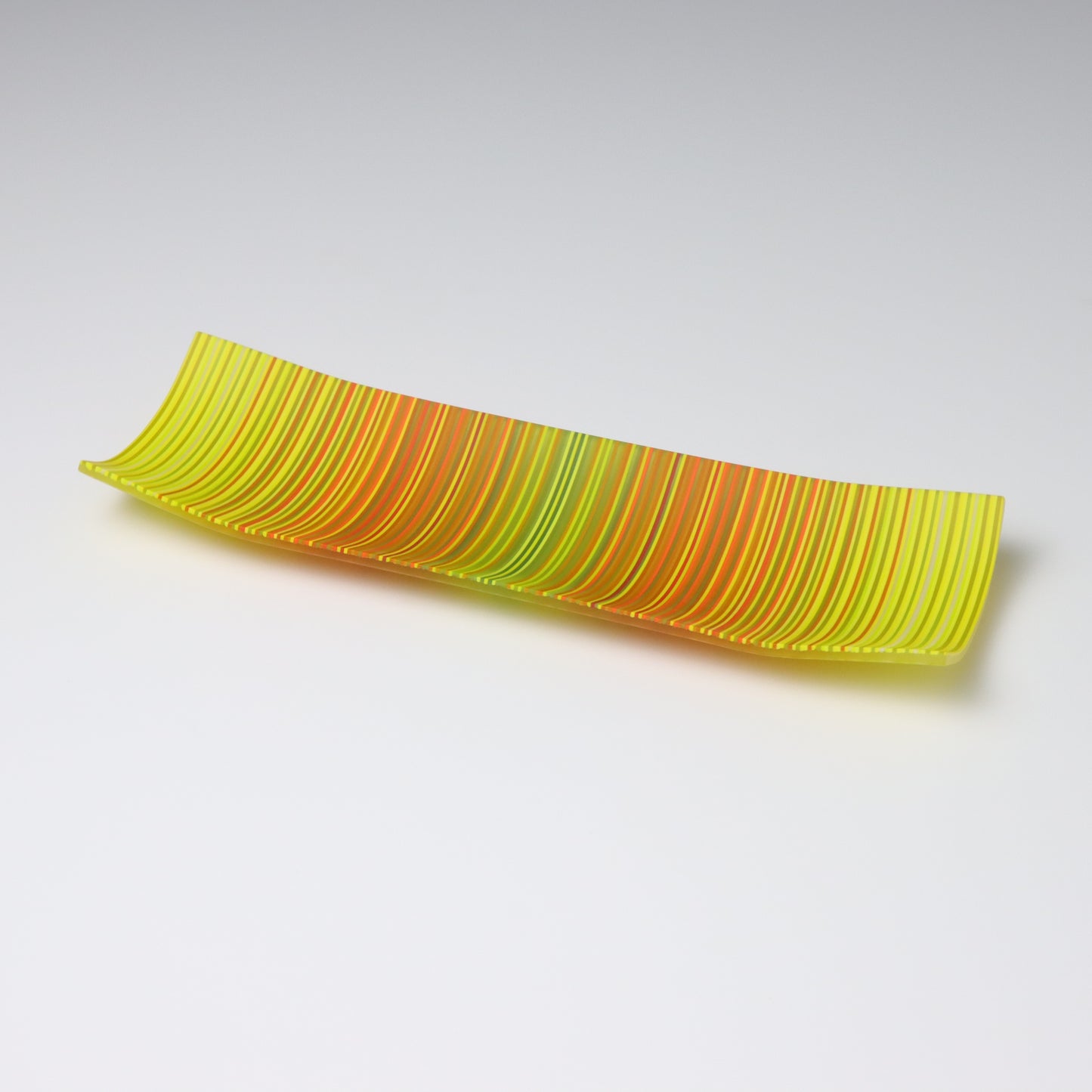 SX8 | Yellow, Orange & Green ColourWave Fused Glass Plate