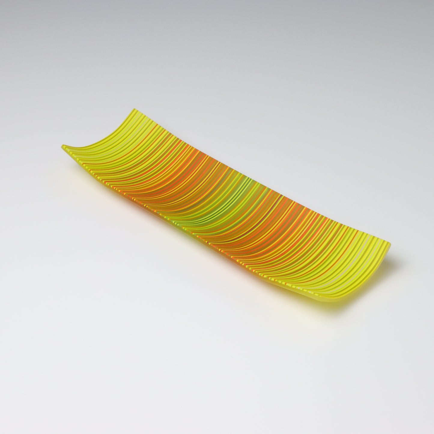 SX8 | Yellow, Orange & Green ColourWave Fused Glass Plate