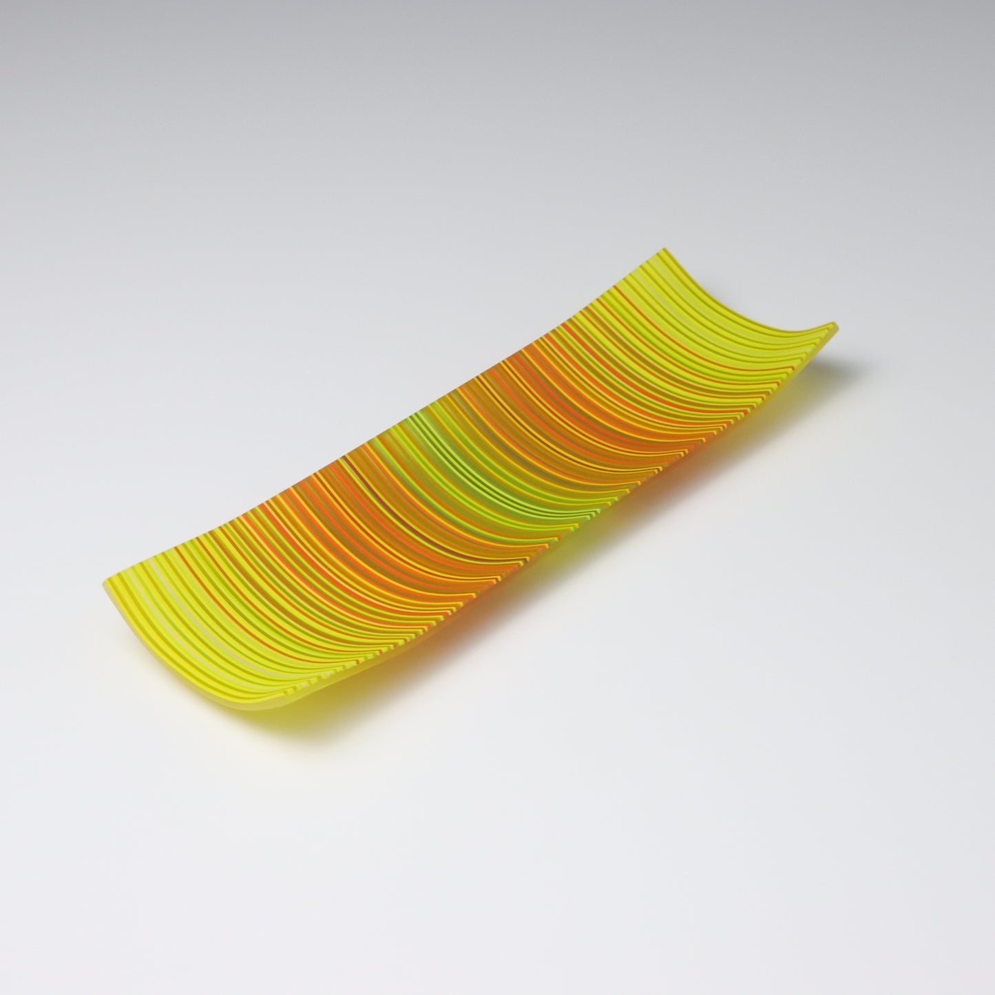 SX8 | Yellow, Orange & Green ColourWave Fused Glass Plate