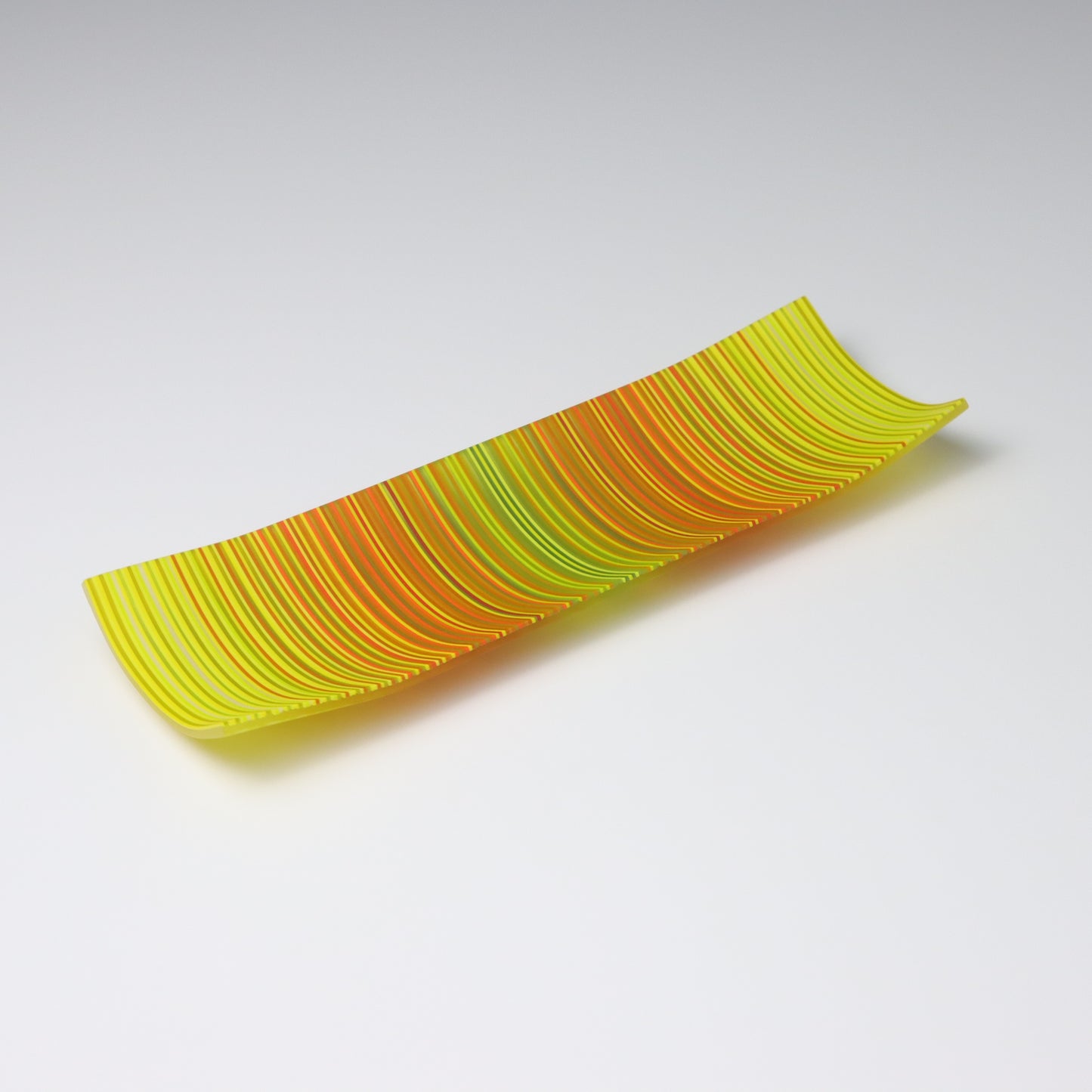 SX8 | Yellow, Orange & Green ColourWave Fused Glass Plate