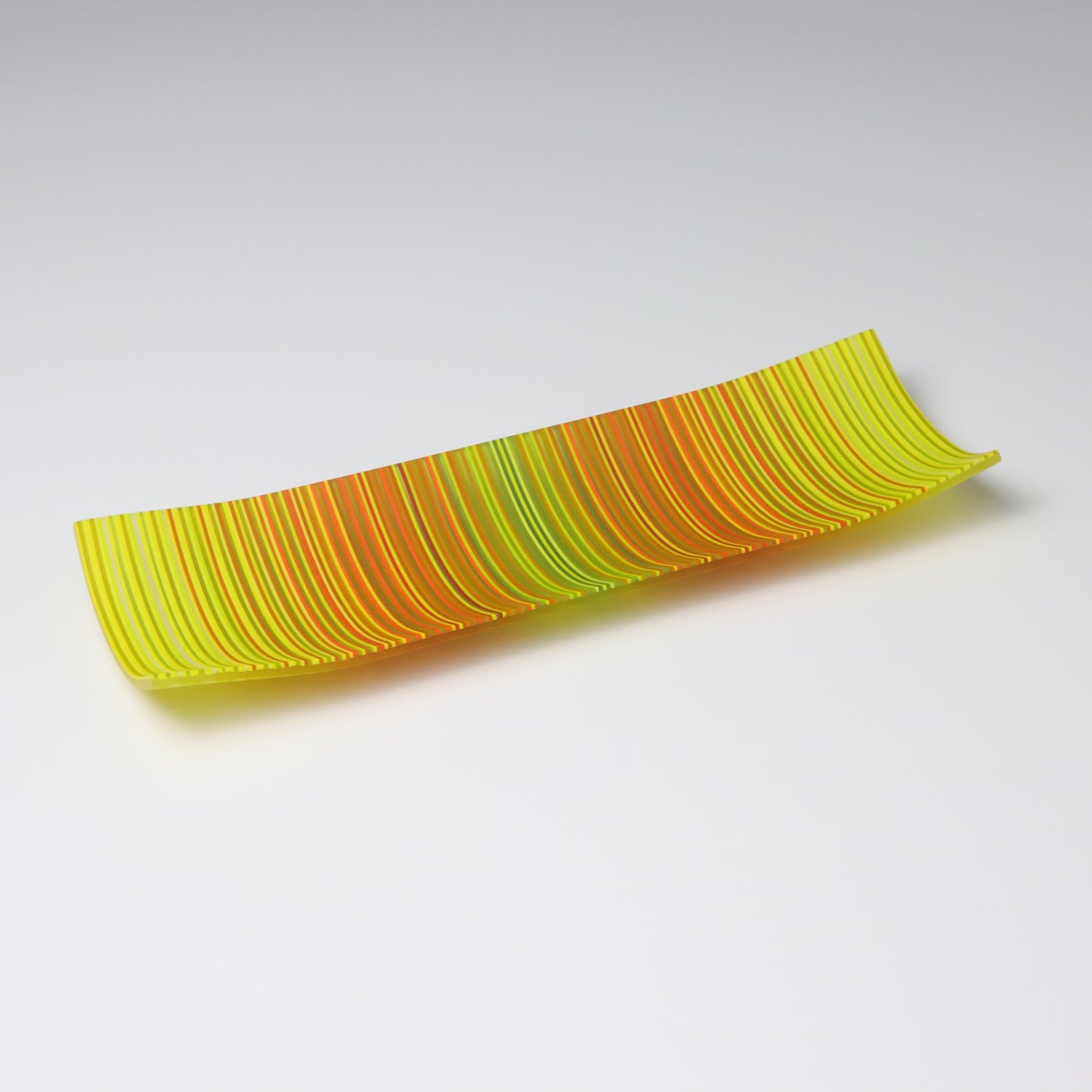 SX8 | Yellow, Orange & Green ColourWave Fused Glass Plate