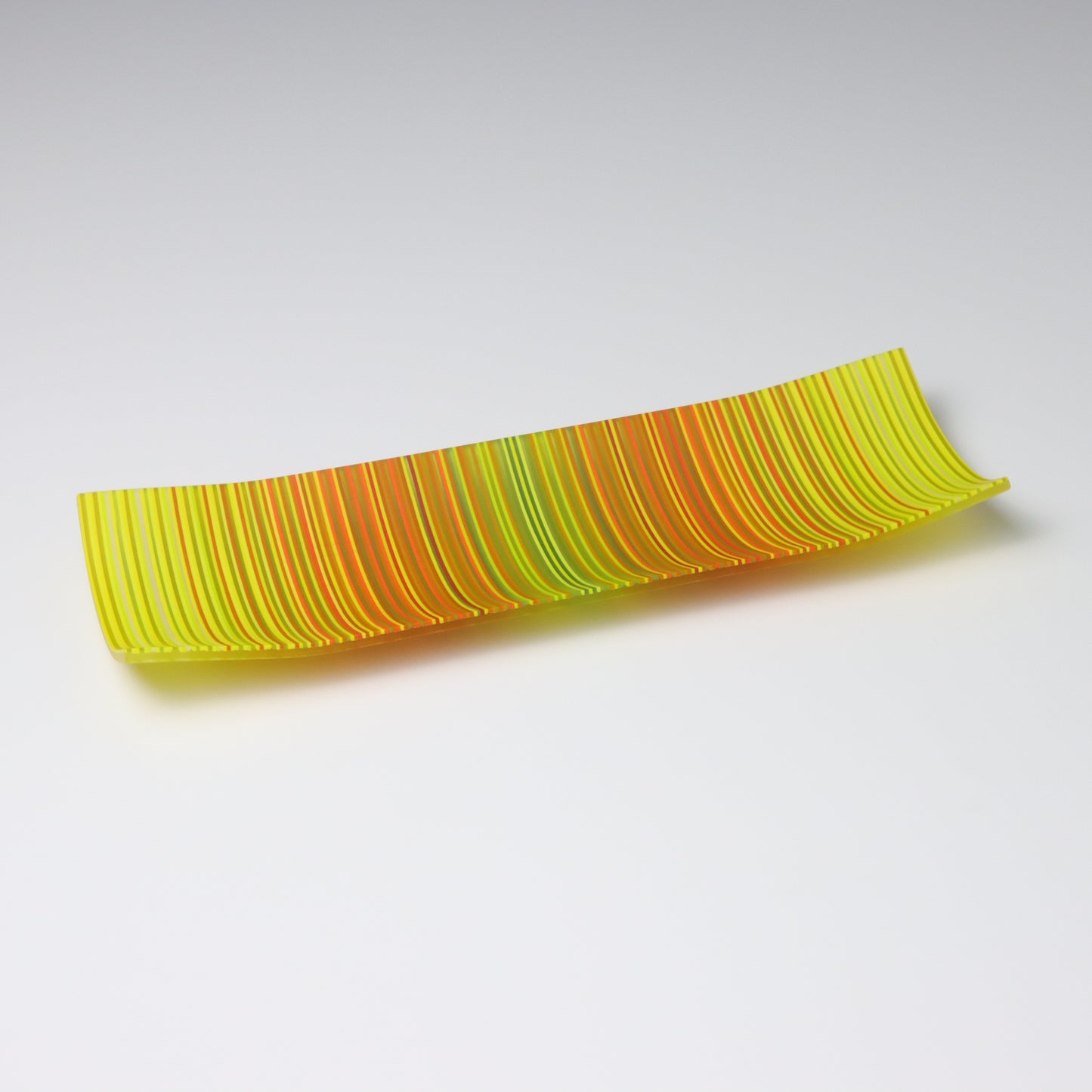 SX8 | Yellow, Orange & Green ColourWave Fused Glass Plate