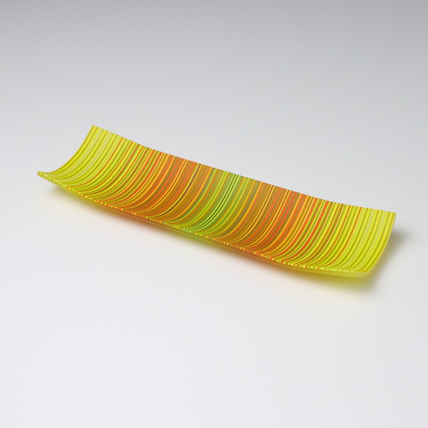 SX8 | Yellow, Orange & Green ColourWave Fused Glass Plate