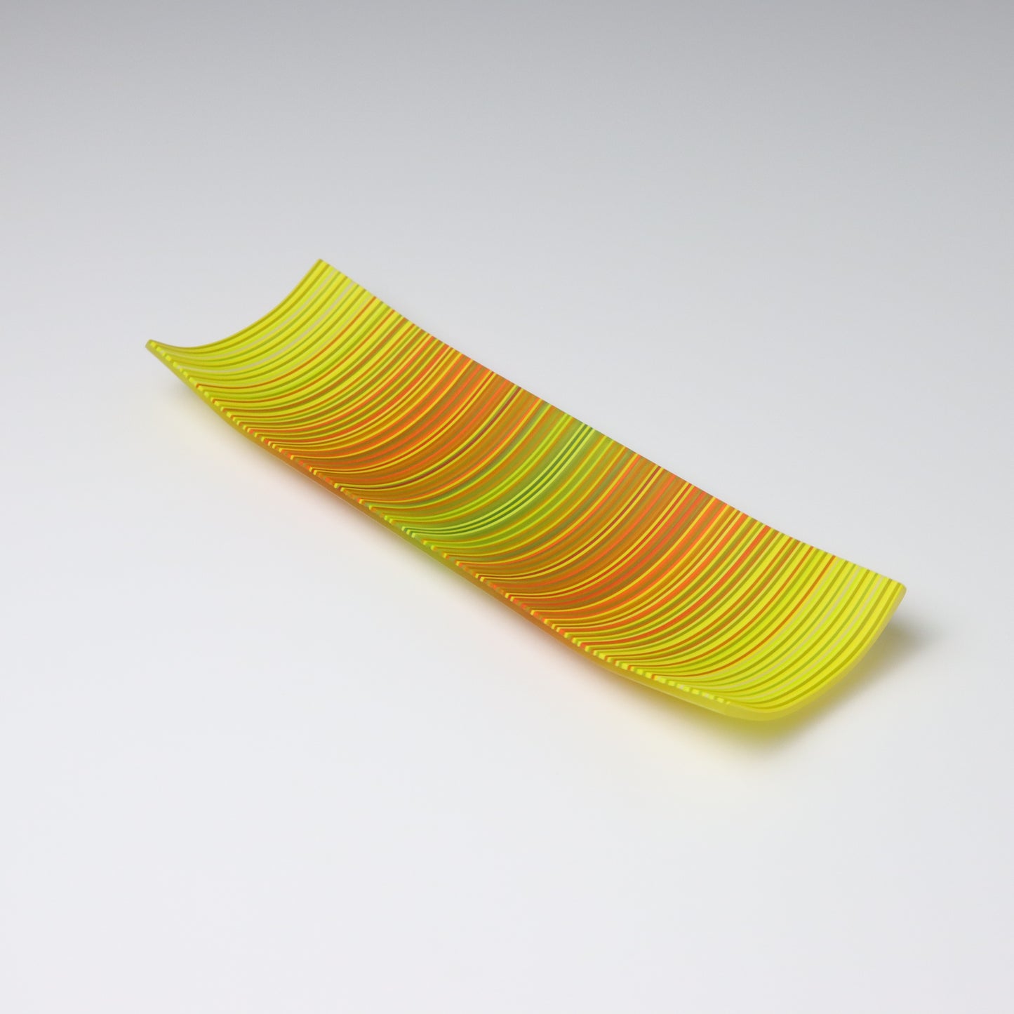 SX8 | Yellow, Orange & Green ColourWave Fused Glass Plate