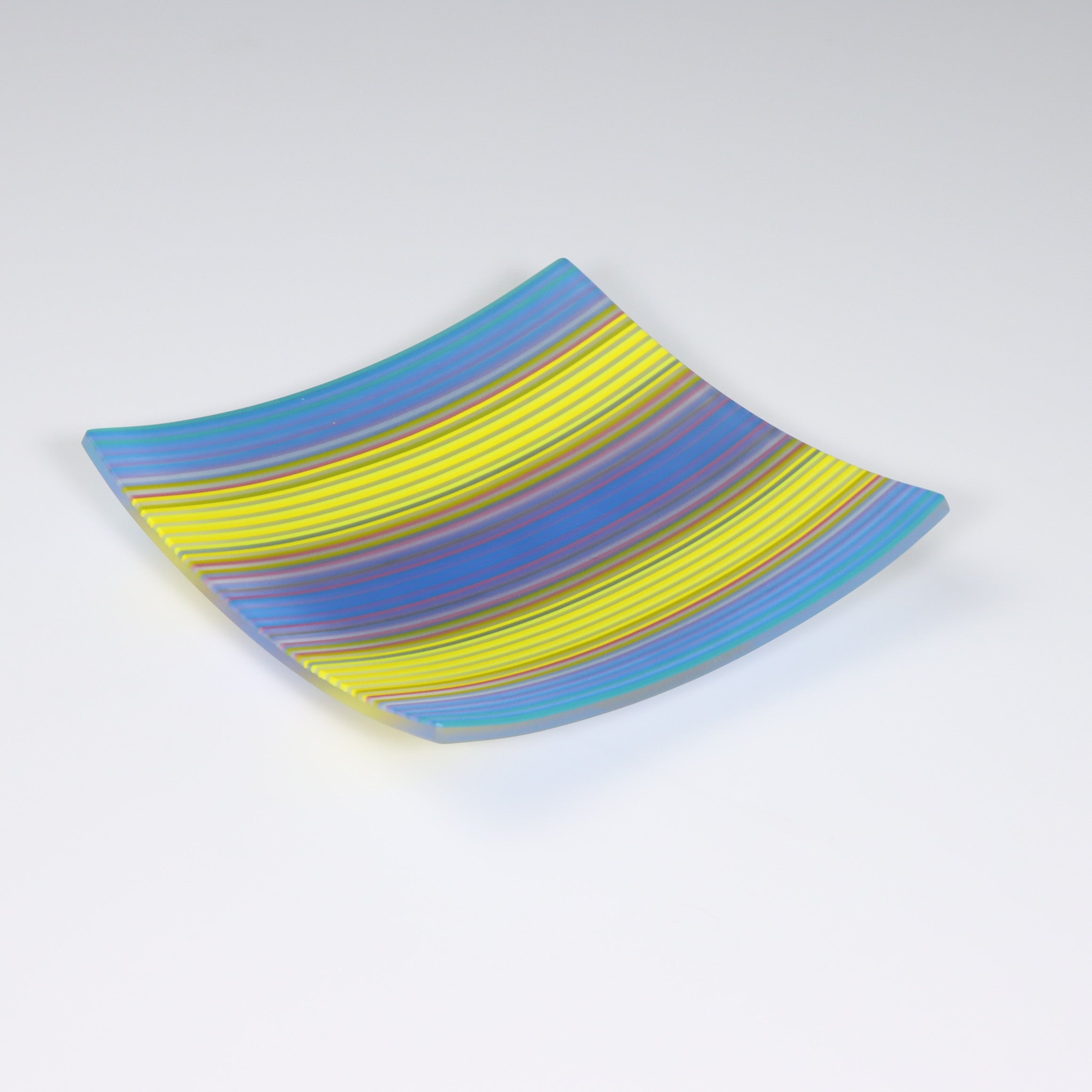 Yellow & Green Fused Glass store Wavy Plate